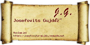 Josefovits Gujdó névjegykártya